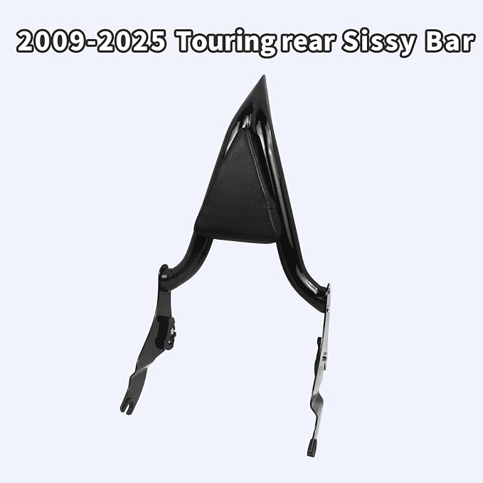 Detachable Sissy Bar Passenger Backrest 22" Inch Rear Pad for 2009-2024 Harley Touring Road King Ultra CVO Limited Street Glide Road Glide Electra Glide,Black