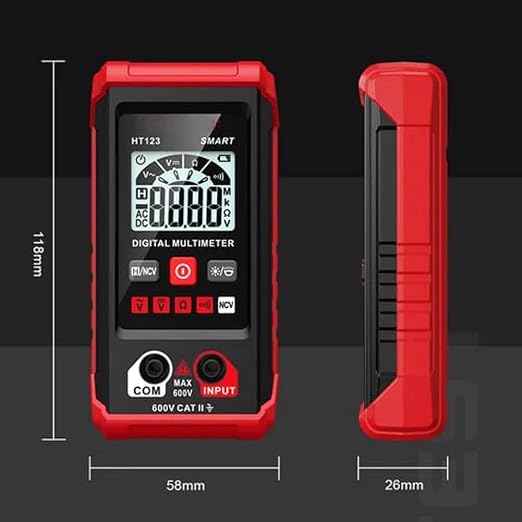 Ht Automatic Digital Multimeter,Tm-510 4000 Counts Smart Digital Multimeter,Digital Display Intelligent Multimeter,Voltage Tester with Non-Contact Voltage Function (1 PCS)