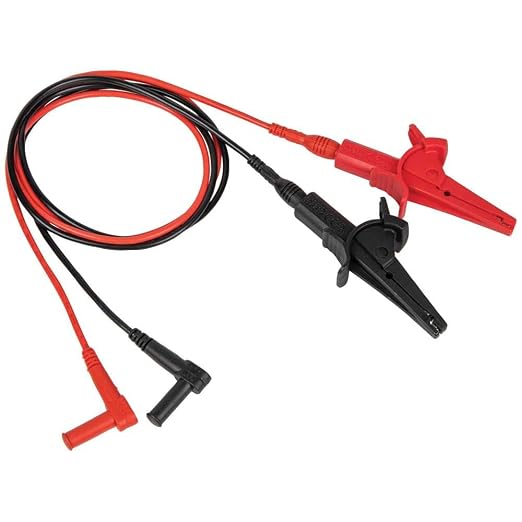 Klein Tools MM450 Multimeter, Slim Digital Meter, Auto-Ranging TRMS, 600V AC/DC Voltage, Current, Resistance, Temp, Frequency, Continuity, Orange & 69381 Alligator Clip Test Leads