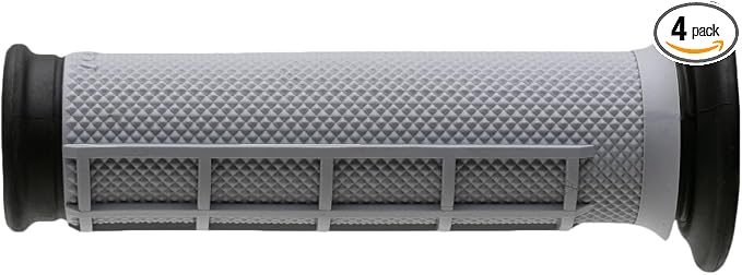 Renthal G168 Diamond/Half Waffle, Grey/Black, Dual Compound ATV Grips, 4-Pack