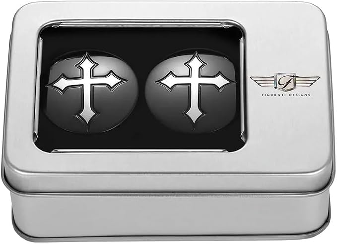 Stainless-Steel/Black Swing Arm Covers - Cross for Harley-Davidson