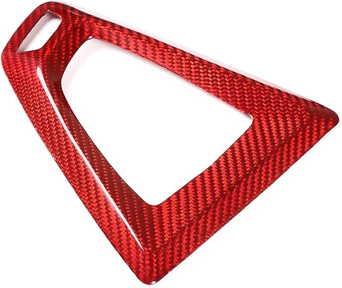 Fit for BMW F80 F82 M3 M4 2014 to 2019 Center Console Gearbox Decorative Panel Frame, Real Carbon Fiber Interior Accessories Gear Lever Panel Base Cover (RHD - Red Carbon)