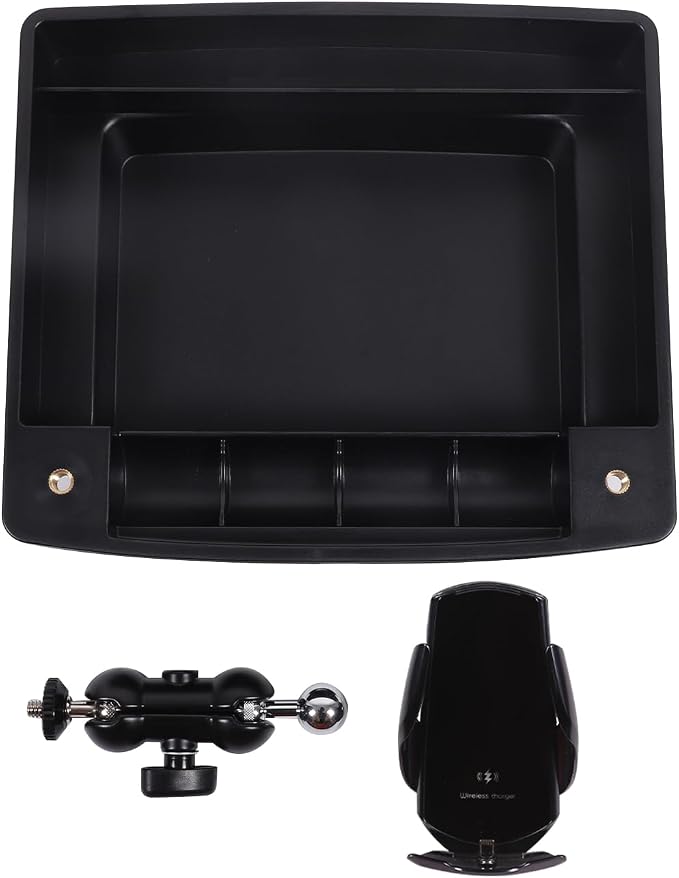 Aunginsy Center Console Dash Storage Tray With Mobile Phone Mount Compatible with Nissan Frontier 2009-2017, Dashboard Multi-Functional Phone Holder Storage Box, Dash Organizer Tray Insert Accessories