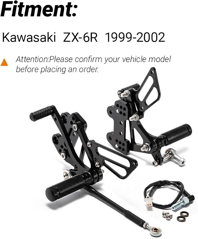 Motorcycle Adjustable Rear Sets Rearsets Foot Pegs for Kawasaki ZX6R 636 Ninja 1999 2000 2001 2002