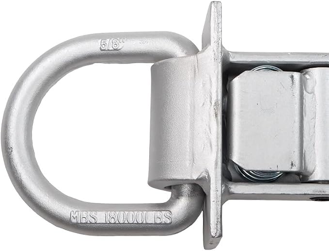 Mytee Products 5/8 Inch Stake Pocket D Rings w/Outward Protruding Design, 18000 lbs | Adjustable Trailer Stake Pocket Tie Down Utility for Flatbed Trucks & Trailer w/Hitch Pin