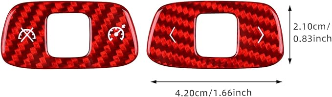 Real Carbon Fiber Steering Wheel Volume Control Button Covers - for Corvette C8 2020 2021 2022 2023 2024 2025 Carbon Fiber Accessories, Durable Anti-Scratch Protective Accessories (Red)