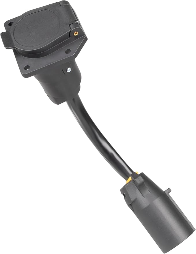 EWAY 7-Way Adapter with Power Switch for Furrion RV Backup Camera System, Plug and Play for Tow Vehicle to RV Wireless Observation Cameras, Provides 12V Power to Camera Through 7-Pin Connector