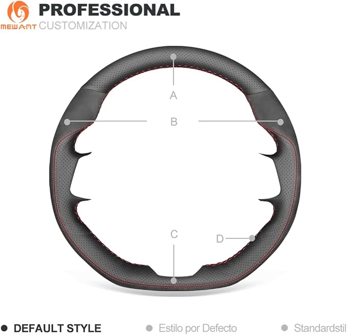 MEWANT Hand Sewing Breathable Car Steering Wheel Cover for Subaru WRX 2015-2021 / WRX STI 2015-2021 Steering Wheels Accessories for Subaru WRX (STI)