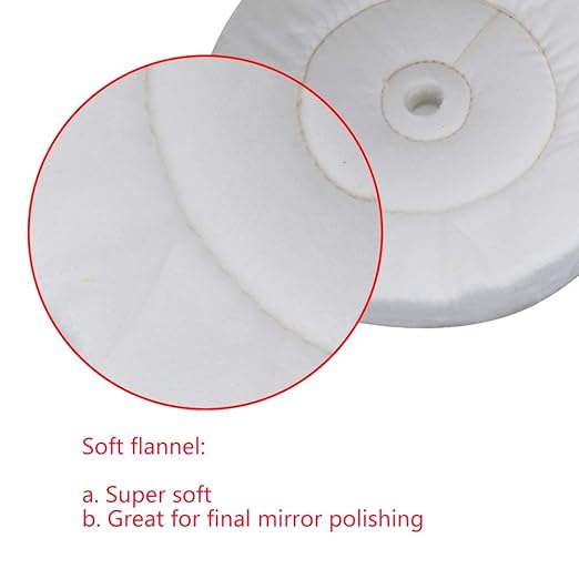 Buffing Polishing Wheel 3-Step Fine Cotton (60 Ply) / Soft Flannel (40 Ply) / High-Grade Cloth (90 Ply) 3/4" Arbor Hole for Wood Lathe Buffing System– 3Pack