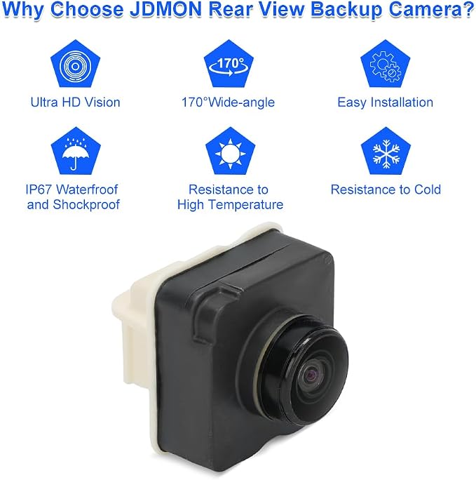 JDMON Backup Rear Park Assist Camera Compatible with Jeep Compass 2017 2018 2019 2020 2021 2.0L L4 Replacement for 592-146 4672771AC Reversing Aid Camera