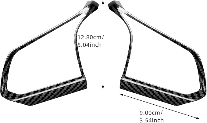 Steering Wheel Button Frames Covers with Real Carbon Fiber - 2PCS for C8 Steering Wheel Button Frames Stickers, Steering Wheel Accessories for Corvette C8 2020 2021 2022 2023 2024 2025 (Black)