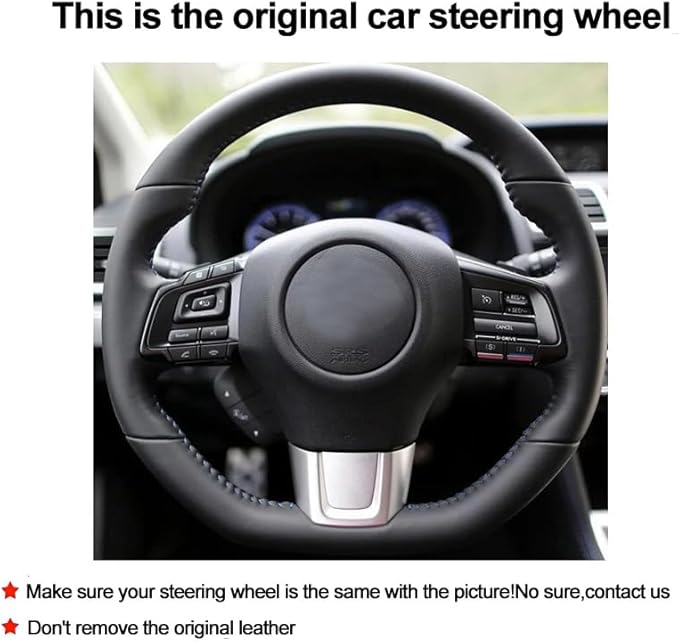 Custom Fit OEM Suede Carbon Fiber Leather Steering Wheel Cover for Subaru WRX STI 2015 2016 2017 2018 2019 2020 2021 / Subaru Levorg 2015-2019 Interior Accessories (1)