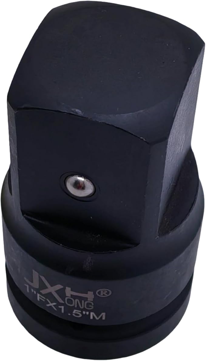 1-1/2" Drive Impact Socket Adapter, Heat Treated Cr-Mo Steel – Heavy Duty for Hydraulic Impact Wrench (Adapter 1" F to 1-1/2" M)