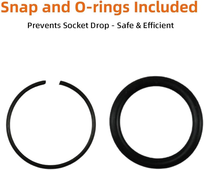3/4-Inch Drive 33mm Extra Deep Impact Socket,8-Inch (200mm) Long,6-Point Truck&Trailer&Tractor Wheel Nut Socket, Heat Treated Cr-V Alloy Steel, One-Piece Forged, No Torque Loss
