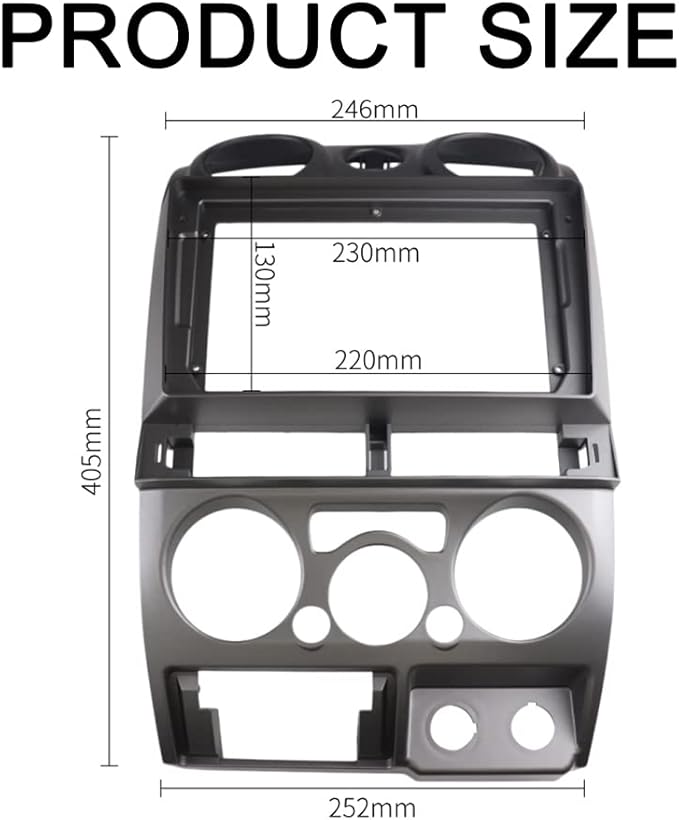 Double Din Dash Radio Trim Kit for Isuzu D-Max MU-7 Chevrolet Colorado Installation Bezel 9 Inches (2006-2012 Siliver)
