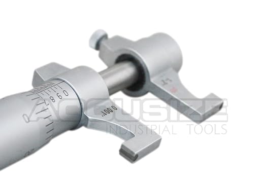 Accusize Industrial Tools 1-2'' by 0.001'' Inside Micrometer in Fitted Case, Satin Chrome Finished, Eg00-3222 | Range: 1-2", Graduation: 0.001", Accuracy: 0.00028", Resolution: 0.0001", Satin Chrome Finish