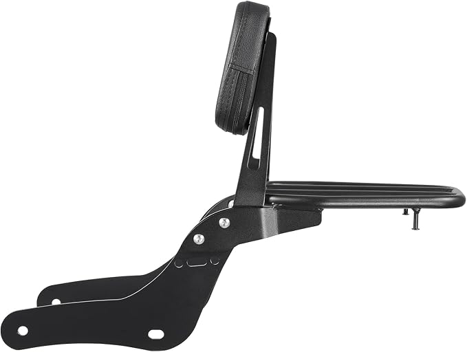 VEVOR Motorcycle Backrest Sissy Bar with Luggage Rack, Compatible with Honda Rebel CMX 1100 2021-2022, 18-Inch Height, Removable Passenger Backrest, Durable Metal Frame with Leather Pad, Black