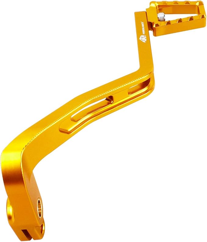 POWER JAMES Gold Brake Shifter, Brake Shift Lever, Right Foot Controls Compatible with Harley Davidson Dyna, 1993-2017 with mid-Controls (Gold)