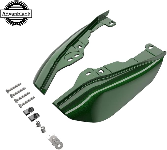Advanblack 2024 RG Mid Frame Air Deflectors Compatible for Harley Touring Street Glide, Road King, Electra Glide, 2009-2025(Kinetic Green)