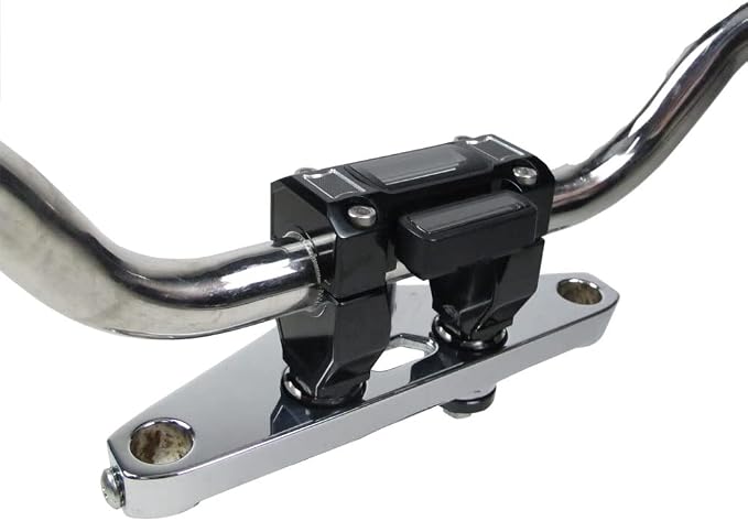 POWER JAMES Black Handlebar Riser Kit with Square Instrument Gauge Cutout, Fits for Harley Davidson Breakout FXBRS, Street Bob, FXLRST, FXST 2018-2024 Models with 1.25" 1 1/4 inch Clamping Area
