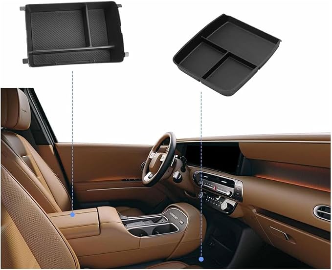 Center Console Organizer for 2026 Hyundai Palisade Armrest Box Organizer & Lower Organizer for 2026 Palisade (Calligraphy, Hybrid Calligraphy) Accessories (Only for 7-Seat)