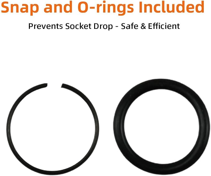 3/4-Inch Drive 1-1/2" Extra Deep Impact Socket, 8-Inch (200mm) Long, 6-Point Truck & Trailer & Tractor Wheel Nut Socket, Heat Treated Cr-V Alloy Steel, One-Piece Forged, No Torque Loss