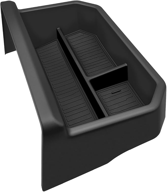 BestEvMod Upgrade Center Console Dash Storage Box Tray Compatible with Mustang Mach E 2021-2026 Dashboard Screen Back Organizer Custom fit ABS Material with PVC Trim Black