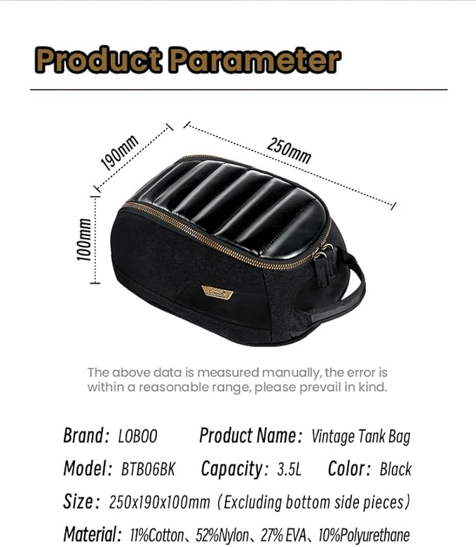 Loboo Motorcycle Tank Bag Expandable Motorcycle Bag, Magnetic Suction Quick Release ,Compatible With CFMOTO 400GT 450SR 450NK 650 GT 700CL-X 800MT 800NK