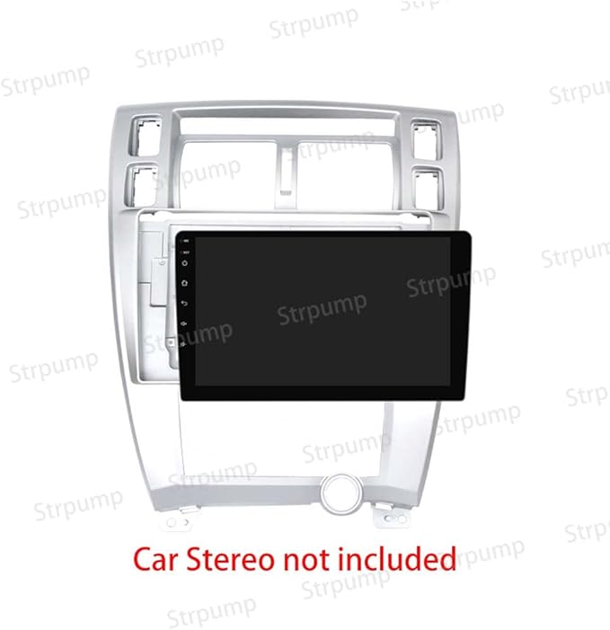 10.1'' Car Radio Stereo Dash Frame Fascia Bezel Panel w/Power Harness Cable Compatible for Hyundai Tucson 2004 05 06 07 08 09 Install Mount Kit