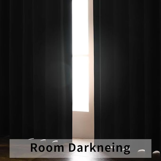 Joydeco Blackout Curtains 96 Inches Long for Bedroom, Thermal Insulated Black Out Curtains 2 Panels Set, Room Darkening Drapes for Living Room Window (W52 x L96 Inch, Burgundy Red)