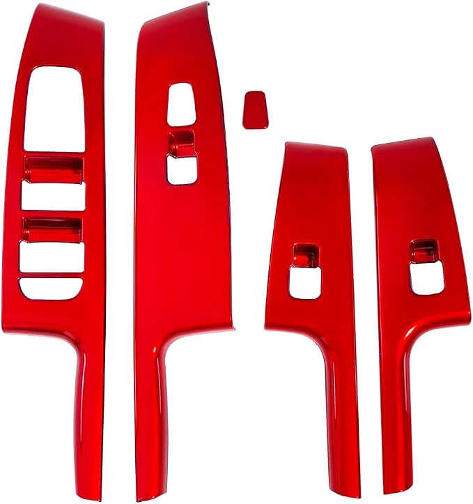 4PCS Door Lock Switch Covers Trim Compatible with Soul 2020-2026 Accessories (Red)