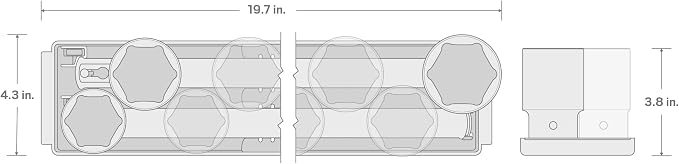 TEKTON 1/2 Inch Drive Deep 6-Point Impact Socket Set with Rails and Tray, 8-Piece (1-9/16-2 in.) | SID92107