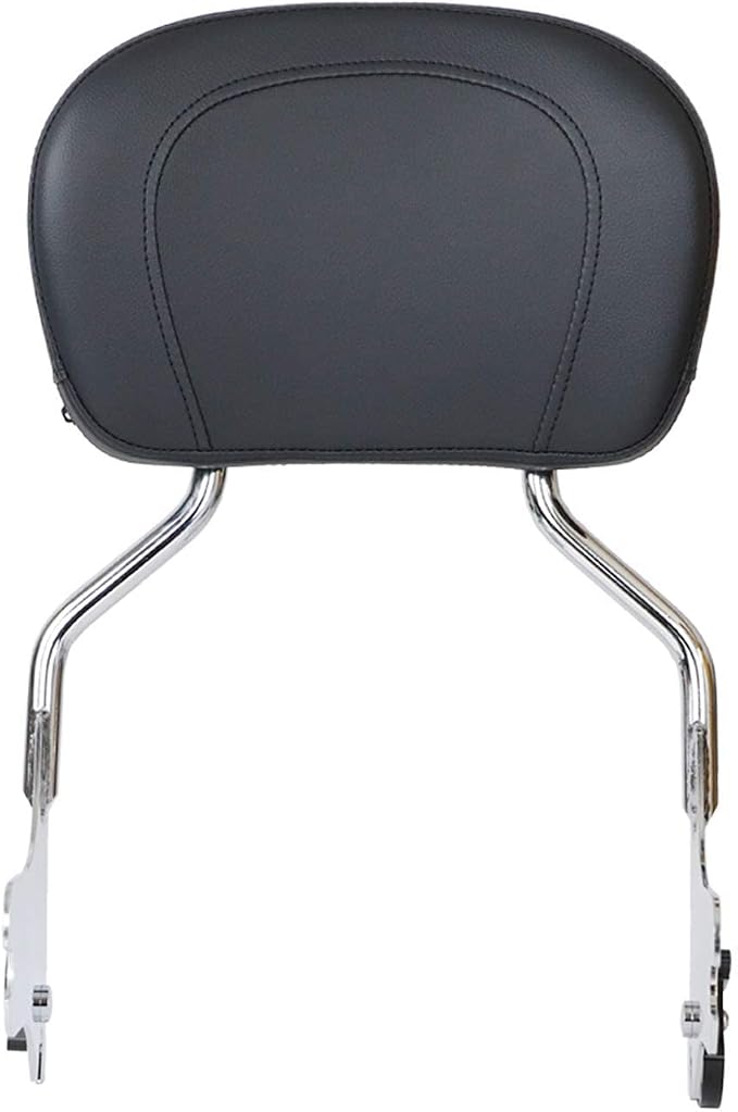 AUFER Detachable Backrest Sissy Bar Upright Passenger Backrest w/Back Rest Pad Compatible With For Touring Road King Electra Glide Street Glide Road Glide FLHR FLHX FLHT FLTR 1997-2008(Chrome)