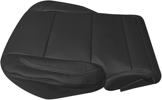 Driver Side Top Bottom Perforated Leather Seat Cover Set Replacement Black Compatible with Chevy Silverado Tahoe Suburban/with GMC Sierra Yukon 1500 2500HD 3500HD 2015-2019