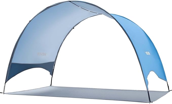 VEVOR Beach Tent Sun Shelter for 3 Person, UPF 50+, Portable Sun Shade Beach with Carrying Bag & Ground Stakes, Lightweight and Easy Setup Beach Umbrella for Camping Fishing Outdoor Picnic