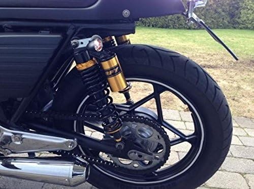 Pair Motorcycle 375mm Rear Air Shock Absorbers for 150cc-750cc Karting Scooter ATV Yamaha Suzuki Honda Kawasaki White Golden
