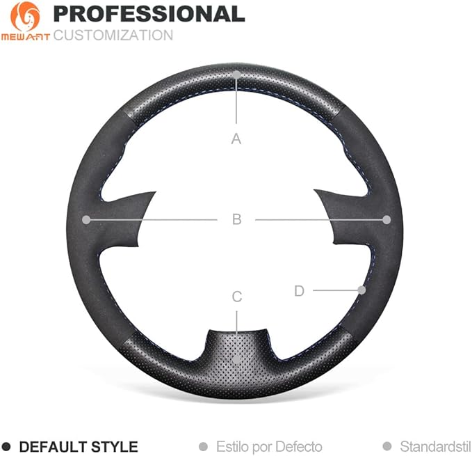 MEWANT Hand Sewn Black Genuine Leather + Suede Steering Wheel Cover for Toyota RAV4 1998-2003/Celica 1999-2006/Corolla (US) 2003-2008/Matrix 2002-2008/MR2 1999-2007/Supra 1996-2002/Caldina 1997-2002