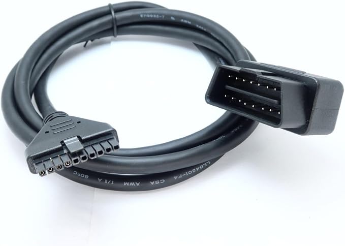 OBDII Cable for PT30 ELD Logbook, Square Connector, Thickened Durable Vehicle Diagnostic Cord