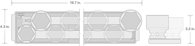 TEKTON 1/2 Inch Drive Shallow 6-Point Impact Socket Set with Rails and Tray, 8-Piece (1-9/16-2 in.) | SID92106