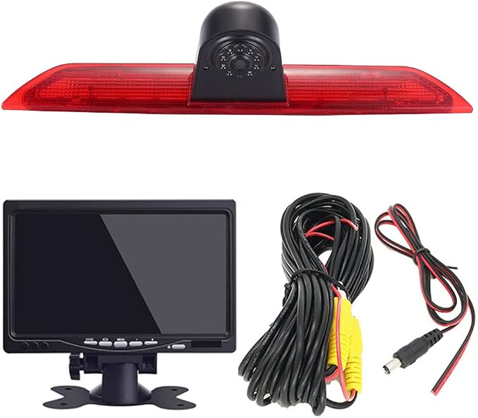 3rd Third Brake Light Rear View Backup Reverse Camera+7" inch LCD Monitor Replacement for Ford Transit tourneo Custom Jumbo Kasten V363 F150 F250 F350 V636 MK8 2012-2020 Van