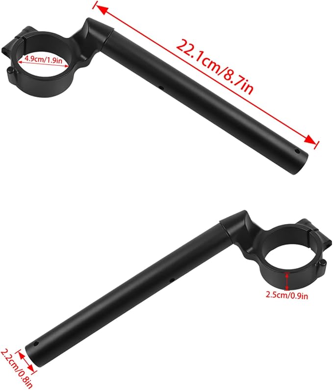 49mm Clip On Handlebars Replacement for Honda CBR1000RR 2014-2016 Left & Right Aluminum Motorcycle 7/8" Clip On Fork Tube Handlebars