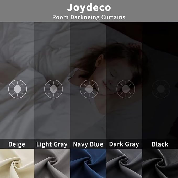 Joydeco 90 Inch Blackout Curtains for Bedroom, Thermal Insulated Black Out Curtains 2 Panels Set, Room Darkening Drapes for Living Room Window Rod Pocket Back Tab (W52 x L90 Inch, Light Grey)