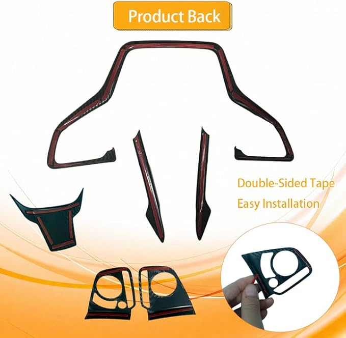Steering Wheel Trim Decoration Steering Wheel Button Cover Trim Sticker Compatible with Honda Civic Accessories 10th Gen 2016 2017 2018 2019 2020 2021 ABS Carbon Fiber Style (6 PCS)