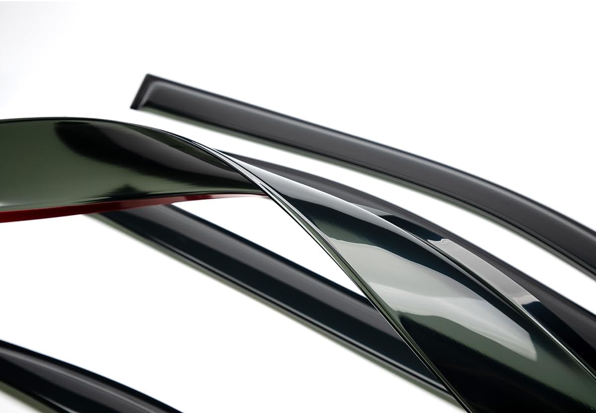 Side Wind Deflector Window Visors fit for 2011-2015 Chevrolet Cruze & 2016 Cruze Limited, 4pcs Out-Channel Tape-On Dark Smoke Nice Sun Rain Guards Set 94611