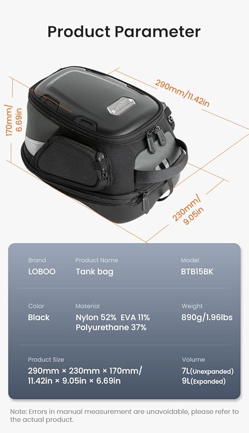 Loboo Tank Bag Ring Quick Disassembly And Non-Contact With The Paint Surface Of The Fuel Tank Will Not Damage The Paint Surface, Compatible With Kawasaki Versys 650 1000 Z1000 Z 900 RS