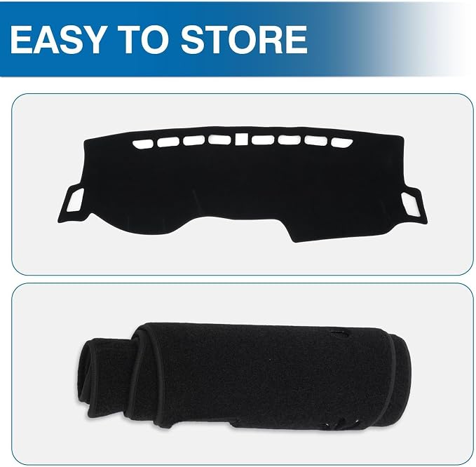 KUST Black Dash Cover for Kia Forte/K3 2019 2020 2021 2022 2023 2024 (S, EX, FE, LX, LXS, GT, GT-Line) Polyester Dashboard Cover Non-Slip Custom Fit Dash Mat Windshield Sunshade Glare