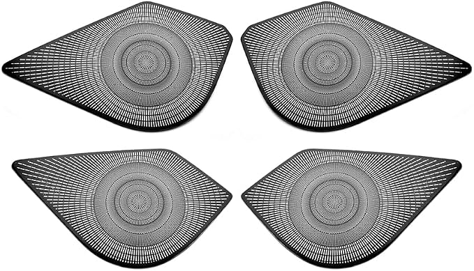 4PCS Stainless Steel Front & Rear Door Speaker Covers Trim Compatible with Kia K4 2025-2026 Accessories (Black)