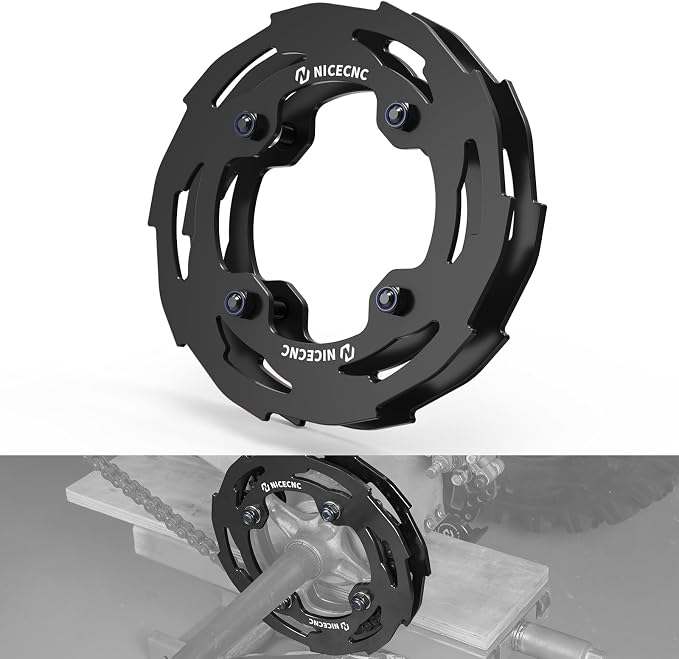 NICECNC Sprocket Guard Chain Cover Protector Compatible with Yamaha YFZ450R 2009 2010 2011 2012 2013-2023, YFZ450R SE 2009-2019 2020 2021 2022 2023, See Fitments Black