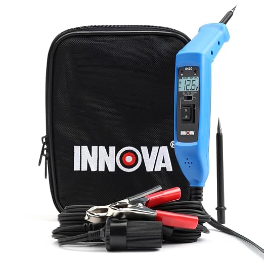 Innova 5420 Power Circuit Tester + Protective Soft Pouch | Automotive Voltage, Fuse & Relay Diagnostic Tool | 12V/24V Multimeter with LCD | Bonus Case for Safe Storage