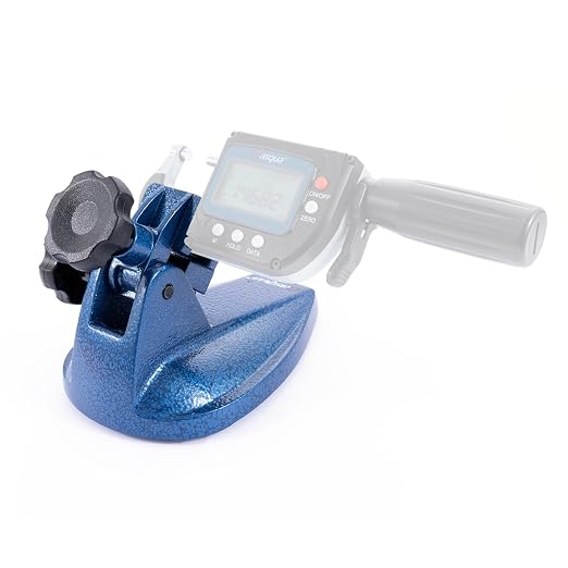 Dasqua Precision Micrometer Stand, Professional-Grade Cast Iron Base, Holds Micrometers, Non-Slip Rubber Clamp, Fully Adjustable
